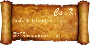 Csók Klaudia névjegykártya