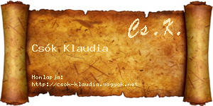 Csók Klaudia névjegykártya